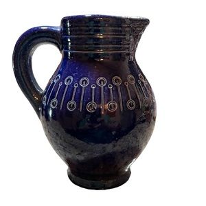 Studio Art Pottery Cobalt Blue 6” Glazed Pitcher/Creamer